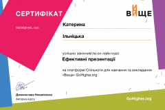 Сертифікат Ільніцька